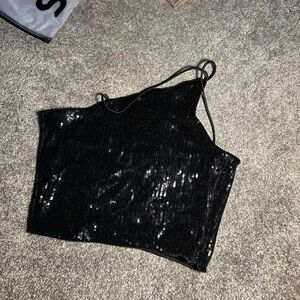 Black Sequin Women's Top